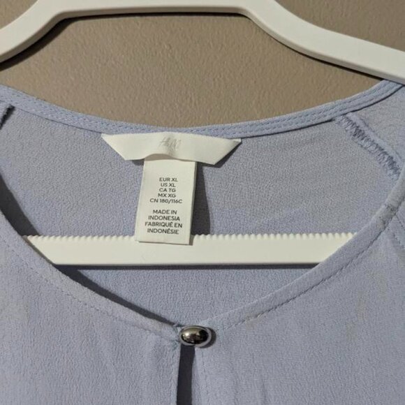 H & M short sleeve baby blue blouse XL - Picture 7 of 8